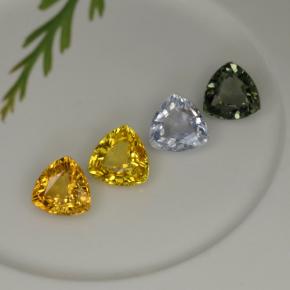 Pedras preciosas de safira multicolorido natural de 3,18 ct, trillion, VVS-VS