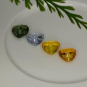 Pedras preciosas de safira multicolorido natural de 3,18 ct, trillion, VVS-VS