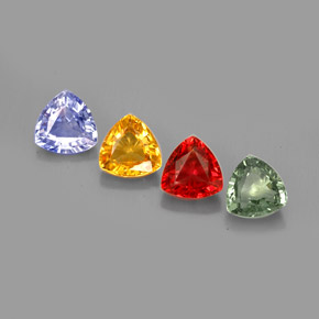 Pedras preciosas de safira multicolorido natural de  ct, trillion, VVS-VS
