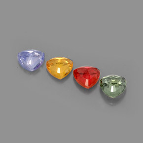 Pedras preciosas de safira multicolorido natural de  ct, trillion, VVS-VS