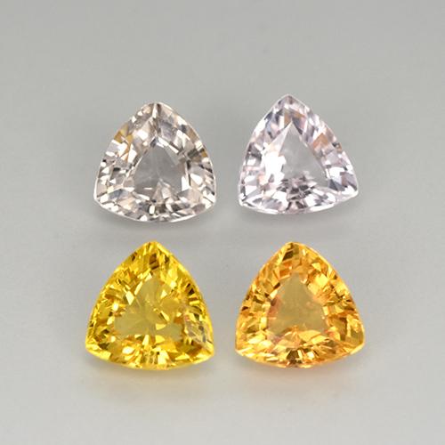 Pedras preciosas de safira multicolorido natural de 2,73 ct, trillion, VVS-VS
