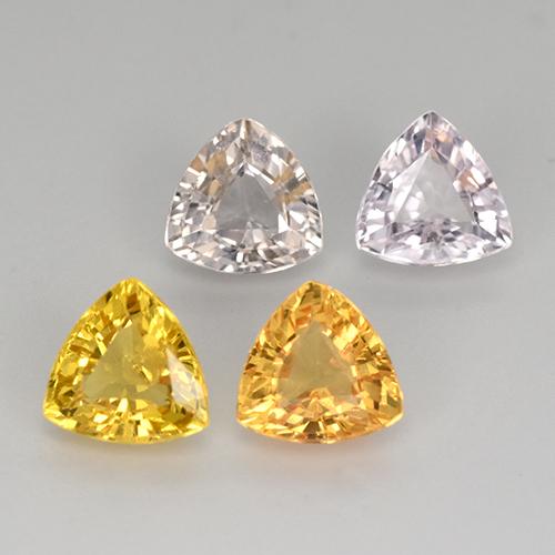 Pedras preciosas de safira multicolorido natural de 2,73 ct, trillion, VVS-VS
