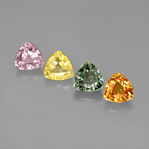 Pedras preciosas de safira multicolorido natural de  ct, trillion, VVS-VS