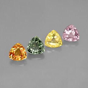 Pedras preciosas de safira multicolorido natural de  ct, trillion, VVS-VS