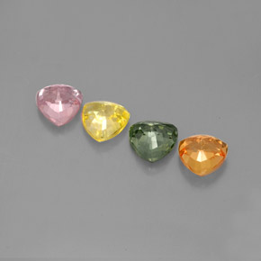 Pedras preciosas de safira multicolorido natural de  ct, trillion, VVS-VS