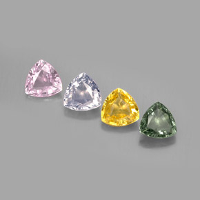 Pedras preciosas de safira multicolorido natural de  ct, trillion, VVS-VS