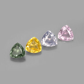 Pedras preciosas de safira multicolorido natural de  ct, trillion, VVS-VS