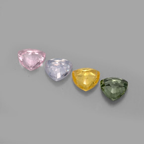 Pedras preciosas de safira multicolorido natural de  ct, trillion, VVS-VS