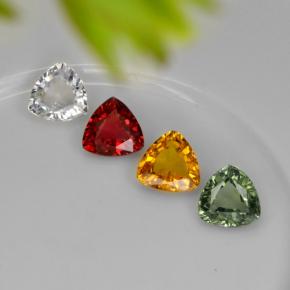 Pedras preciosas de safira multicolorido natural de 2,75 ct, trillion, VVS-VS