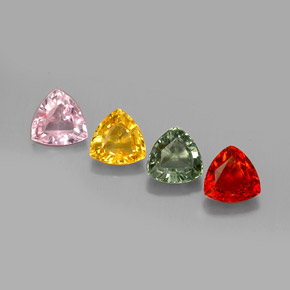 Pedras preciosas de safira multicolorido natural de  ct, trillion, VVS-VS