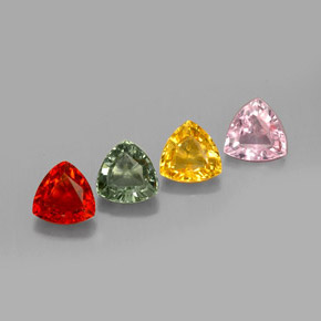 Pedras preciosas de safira multicolorido natural de  ct, trillion, VVS-VS