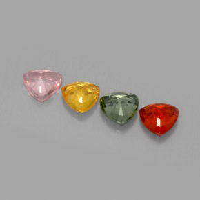 Pedras preciosas de safira multicolorido natural de  ct, trillion, VVS-VS