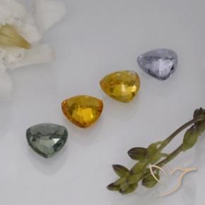 Pedras preciosas de safira multicolorido natural de 3,09 ct, trillion, VVS-VS