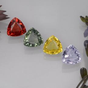 Pedras preciosas de safira multicolorido natural de 2,80 ct, trillion, VVS-VS