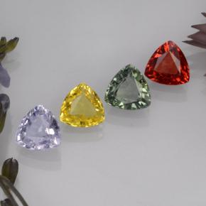 Pedras preciosas de safira multicolorido natural de 2,80 ct, trillion, VVS-VS