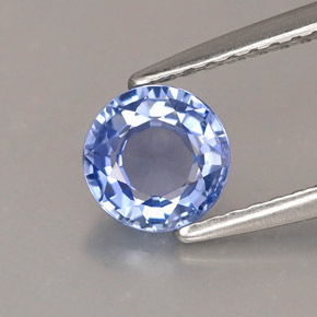 Safira azul natural 0,83ct, corte redondo, VS