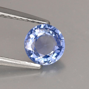 Safira azul natural 0,83ct, corte redondo, VS