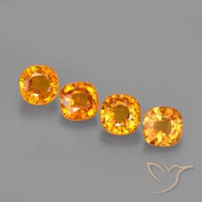 Pedras preciosas de Safira Laranja Médio natural de 1.67 ct, Almofada, VVS-VS