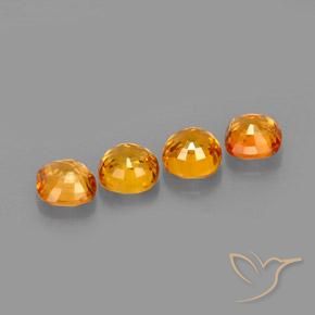 Pedras preciosas de Safira Laranja Médio natural de 1.67 ct, Almofada, VVS-VS