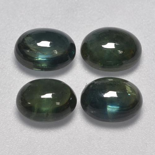 Pedras preciosas de safira verde natural de 5,64 ct, corte oval, translúcido