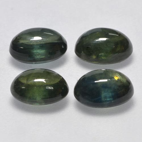 Pedras preciosas de safira verde natural de 5,64 ct, corte oval, translúcido