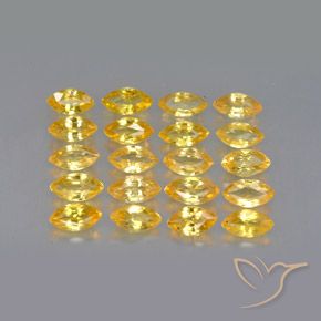 Pedras preciosas de Safira Dourado natural de 2.26 ct, Marquesa, VVS-VS
