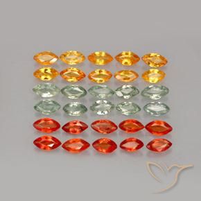 Pedras preciosas de safira multicolorido natural de 4,37 ct, marquise, VVS-VS