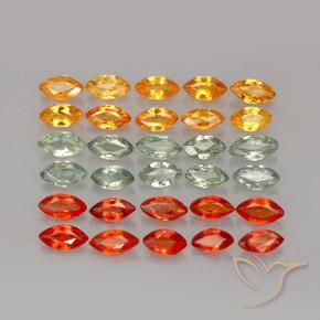Pedras preciosas de safira multicolorido natural de 4,37 ct, marquise, VVS-VS