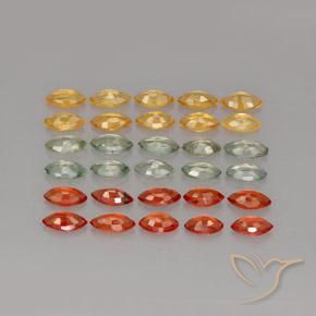 Pedras preciosas de safira multicolorido natural de 4,37 ct, marquise, VVS-VS