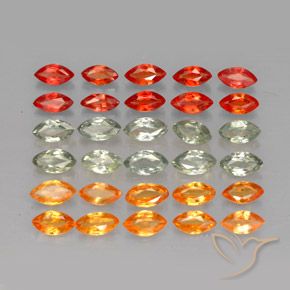 Pedras preciosas de safira multicolorido natural de 3,48 ct, marquise, VVS-VS