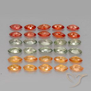 Pedras preciosas de safira multicolorido natural de 3,48 ct, marquise, VVS-VS