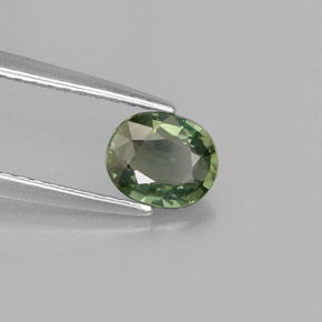 Safira verde natural 0,71ct, corte oval, VVS-VS