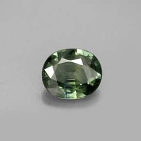 Safira verde natural 0,76ct, corte oval, VS
