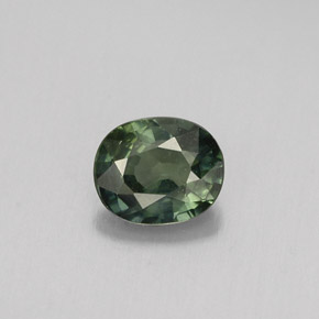 Safira verde natural 0,70ct, corte oval, VS