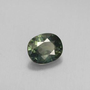 Safira verde natural 0,70ct, corte oval, VS