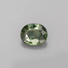 Safira verde natural 0,69ct, corte oval, VS