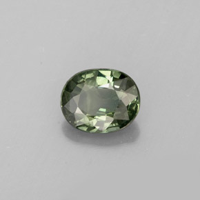 Safira verde natural 0,69ct, corte oval, VS