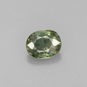 Safira verde natural 0,87ct, corte oval, VS