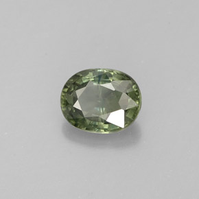 Safira verde natural 0,87ct, corte oval, VS