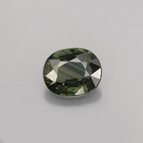 Safira verde natural 0,76ct, corte oval, VS