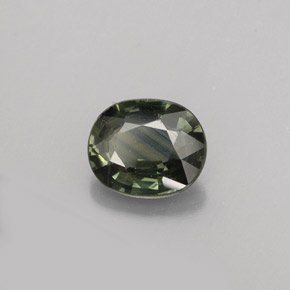 Safira verde natural 0,76ct, corte oval, VS