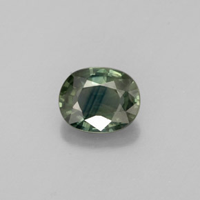 Safira verde natural 0,81ct, corte oval, VS