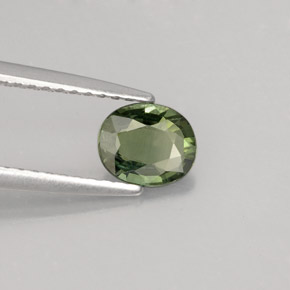 Safira verde natural 0,68ct, corte oval, VVS-VS