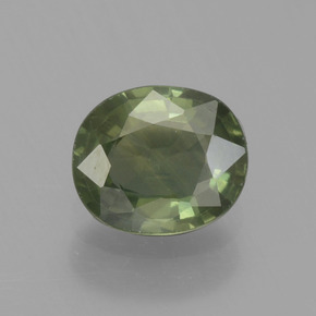 Safira verde natural 0,65ct, corte oval, VVS-VS