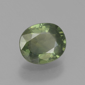 Safira verde natural 0,65ct, corte oval, VVS-VS