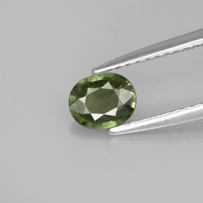 Safira verde natural 0,61ct, corte oval, VVS-VS