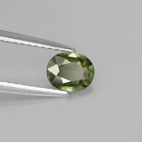 Safira verde natural 0,61ct, corte oval, VVS-VS