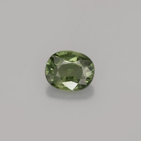 Safira verde natural 0,82ct, corte oval, VS