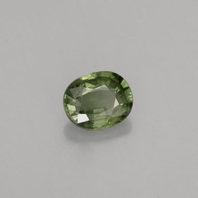 Safira verde natural 0,82ct, corte oval, VS