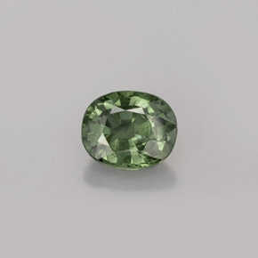 Safira verde natural 1,04ct, corte oval, VS